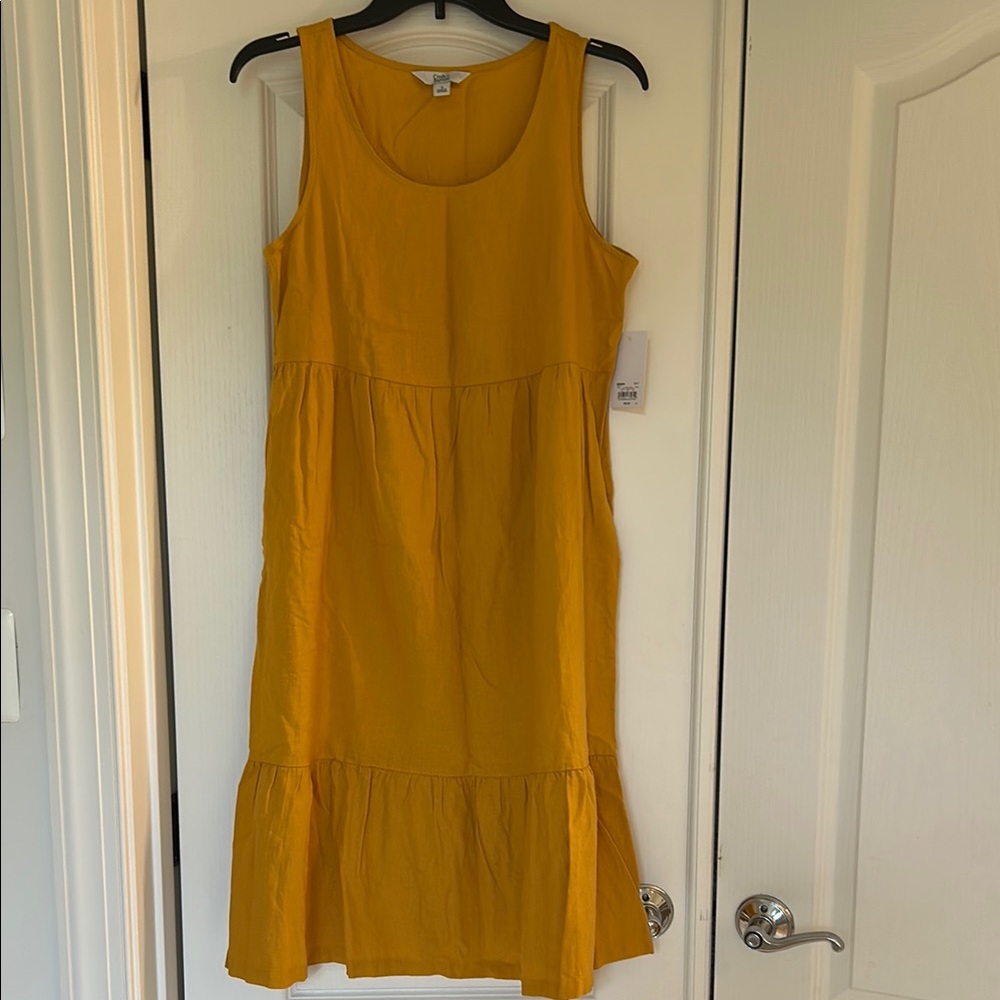 Summer Yellow Ruffled Midi Sundress